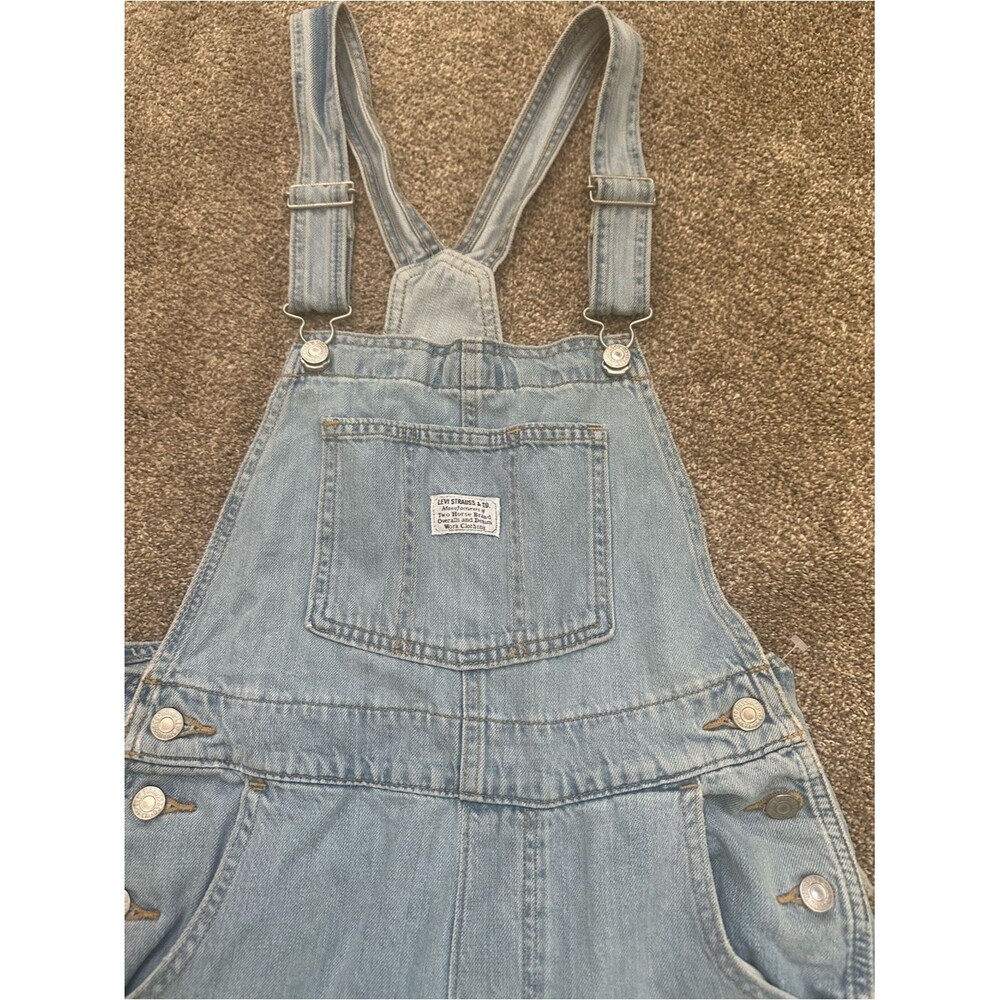 Levi's Light Blue Denim Bib Overalls with Front Label XS